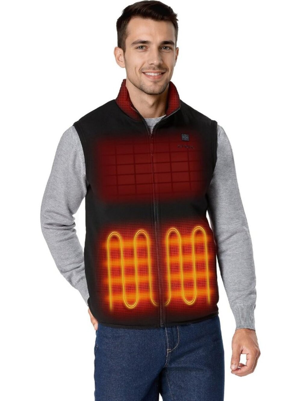 Lightweight Heated Fleece Vest for Men, 4-Zone Heating Layer, Cozy & Warm